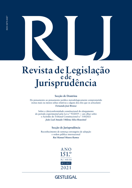Revista de Legislação e de Jurisprudência – Ano 151.º – N.º 4030