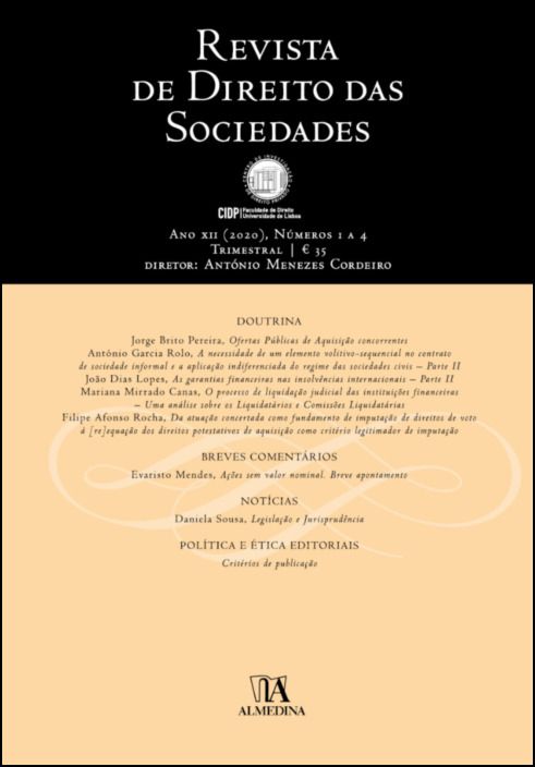 Revista de Direito das Sociedades, Ano XII (2020) - Número 1/4
