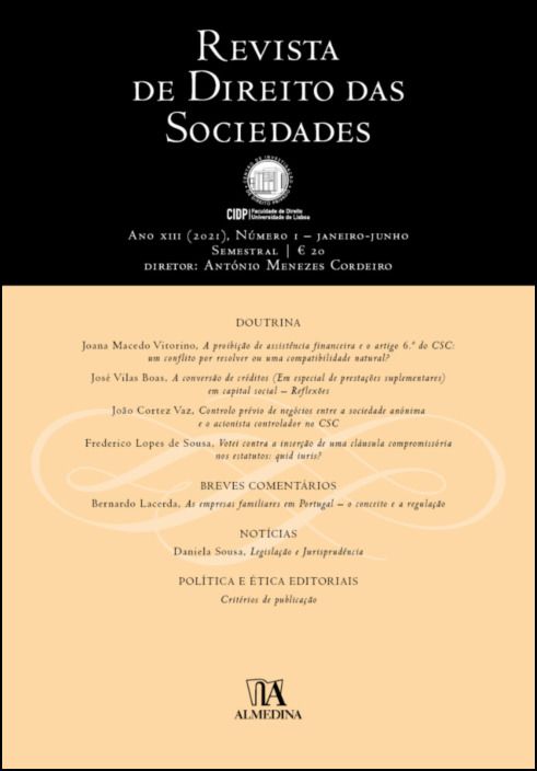 Revista de direito das sociedades  - Ano XIII (2021) - Número 1