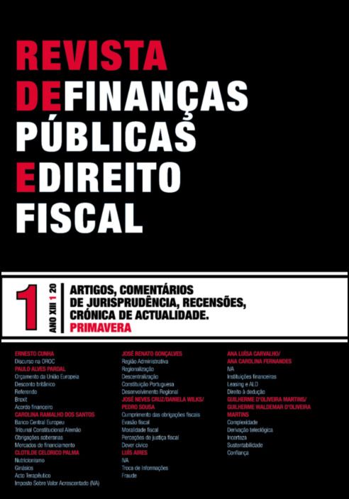 Revista de Finanças Públicas e Direito Fiscal Ano XIII n.º 1