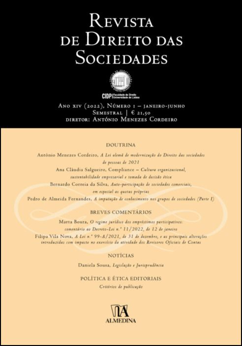Revista de direito das sociedades - Ano XIV (2022) - Número 1