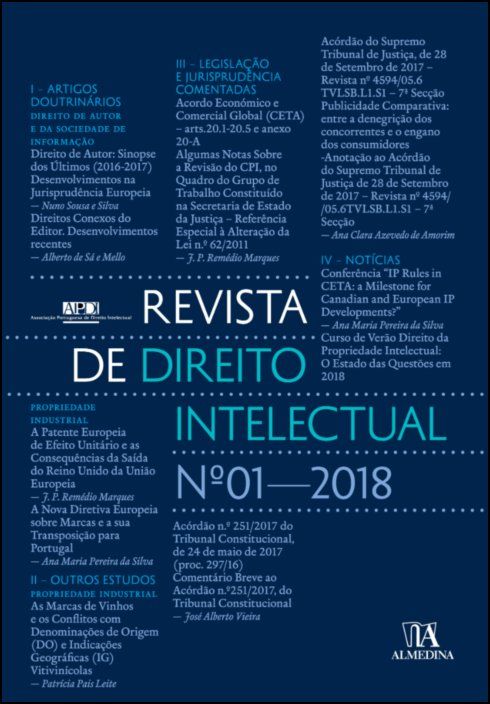 Revista de Direito Intelectual n.º 1 - 2018