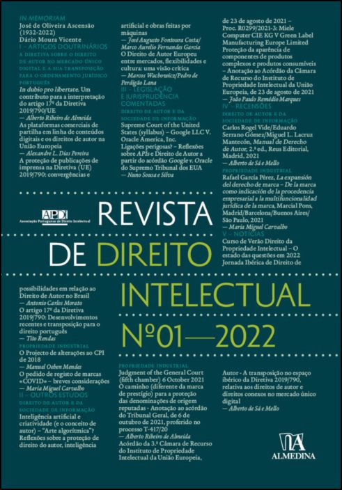 Revista de Direito Intelectual n.º 1 - 2022