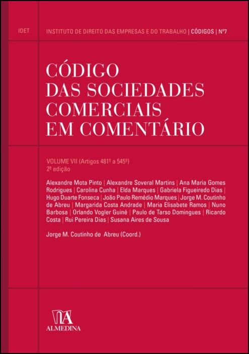 Código das Sociedades Comerciais em Comentário volume VII - 2ª Edição