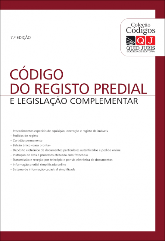 Código do Registo Predial e Legislação Complementar