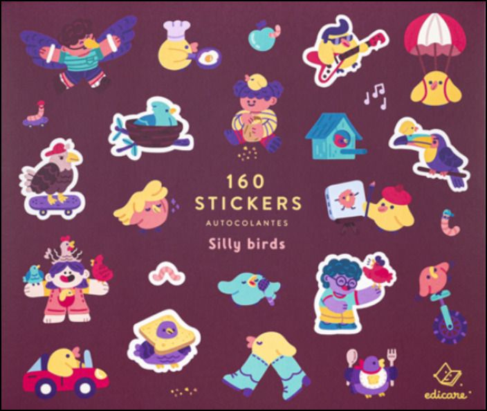 160 Stickers Silly Birds