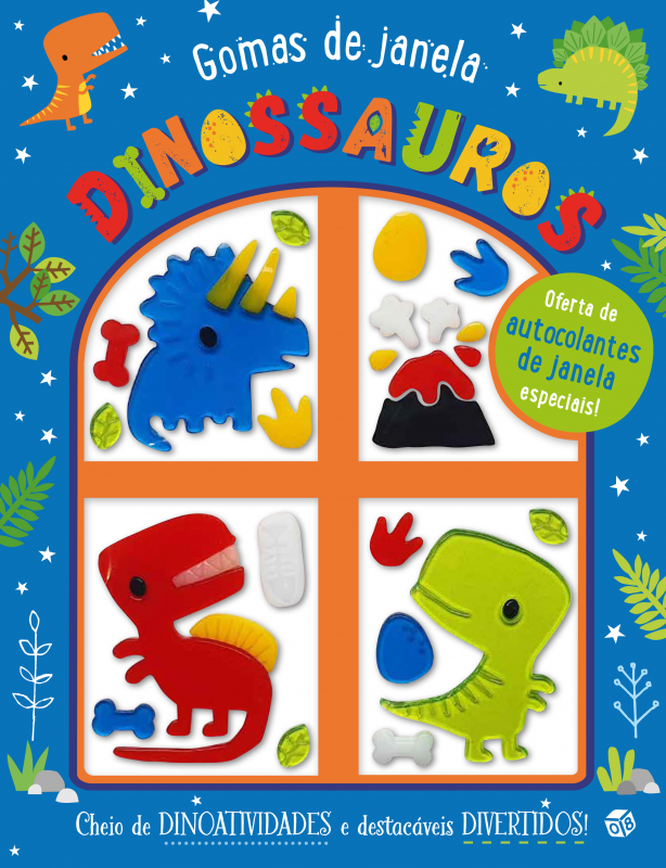 Gomas de Janela - Dinossauros: Livro de Atividades com Oferta de Autocolantes