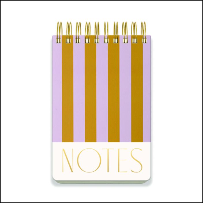 Large Chunky Notepad - Lilac + Ochre Stripes
