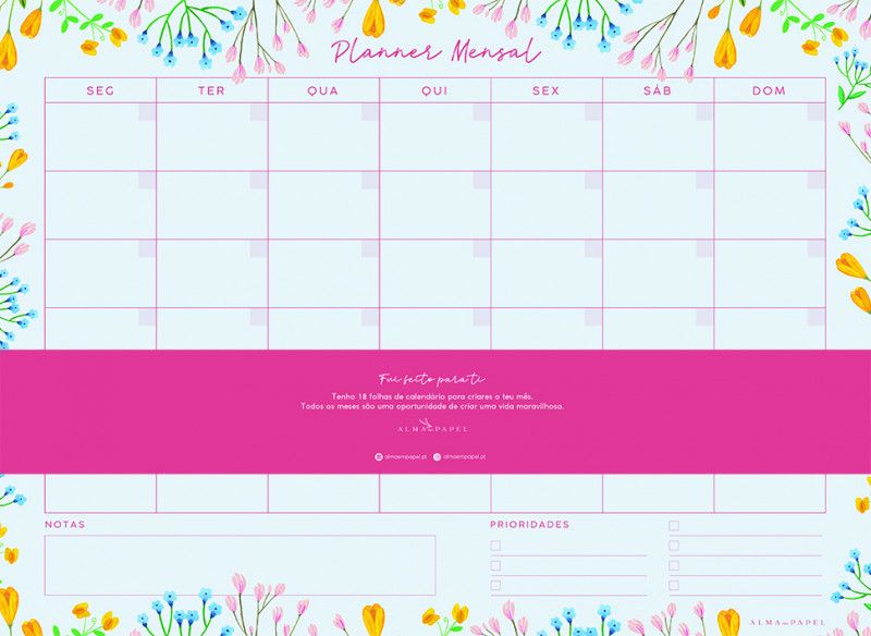 Planner Mensal Prado