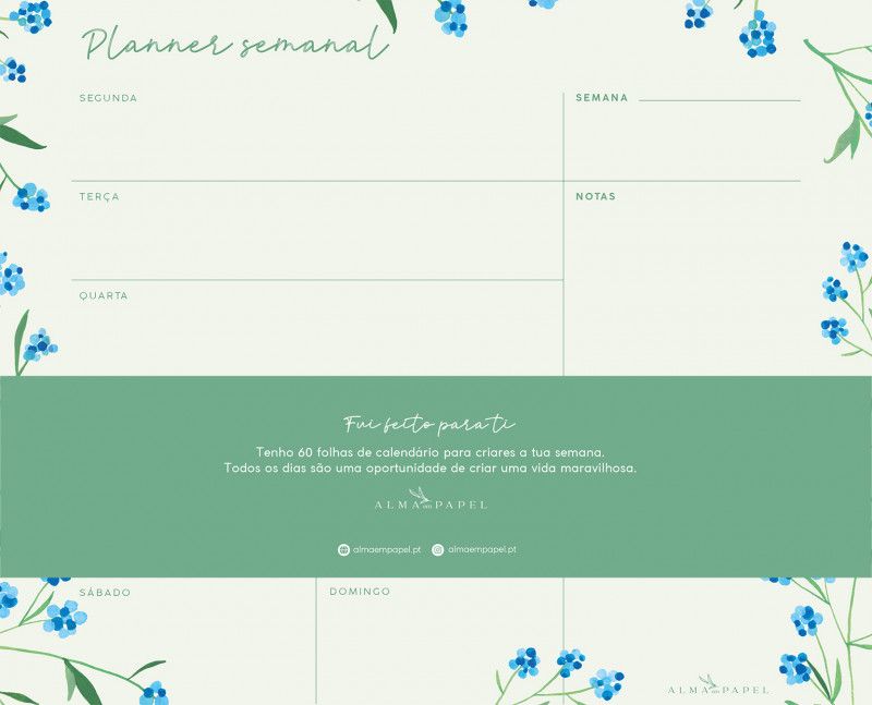 Planner Semanal Hortênsias