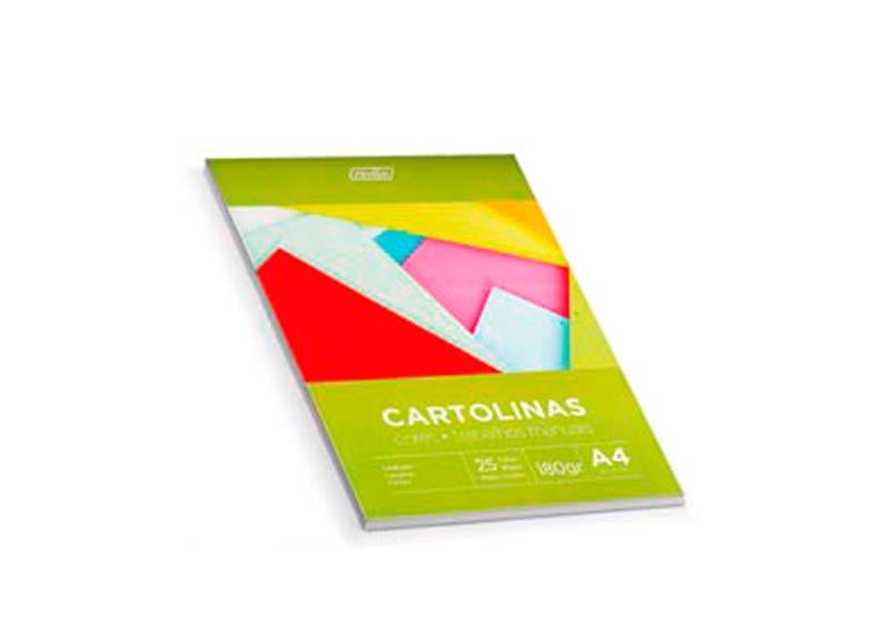 Bloco A4 Cartolina Cores 180Grs 25Fls 