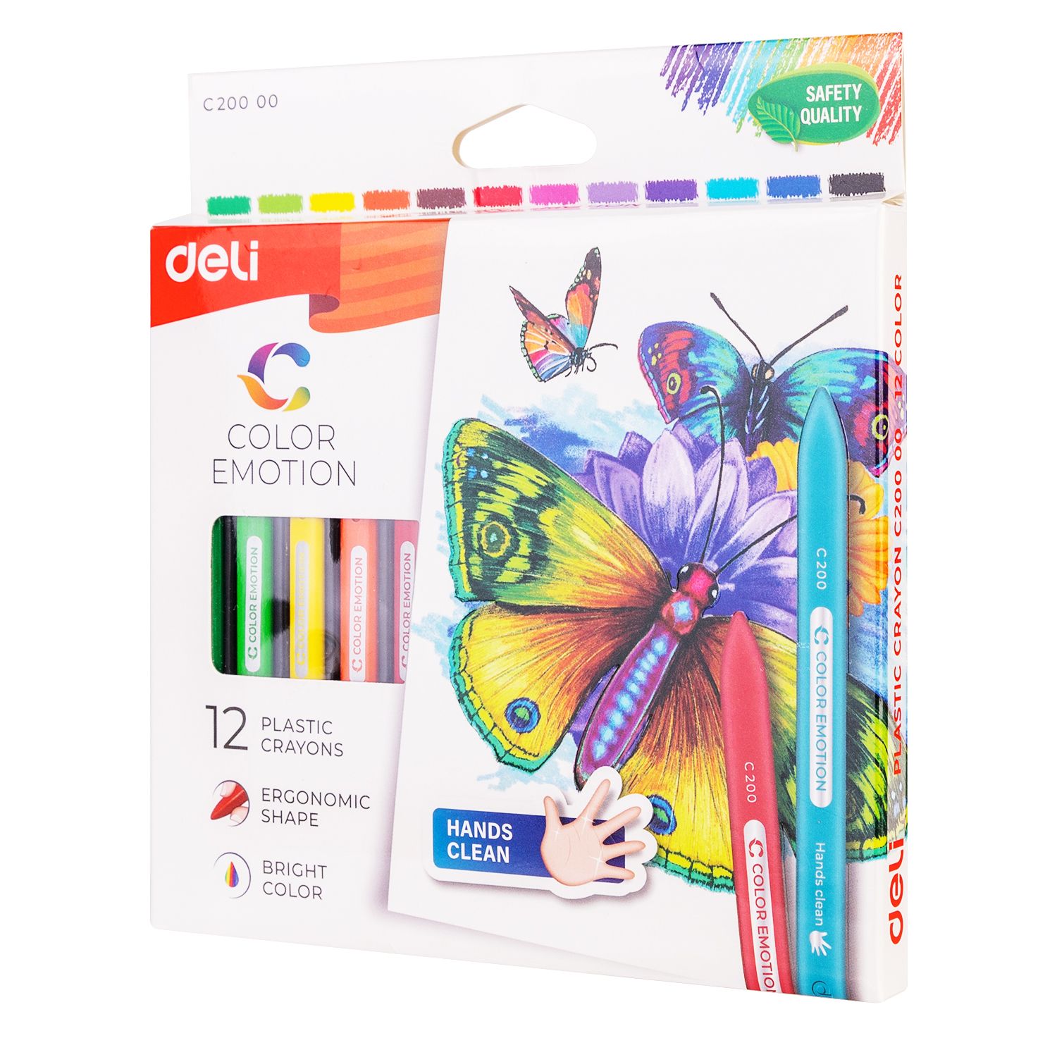 Lapis Cera Plast.Triang.Deli Color Emotion 12Cm C/12