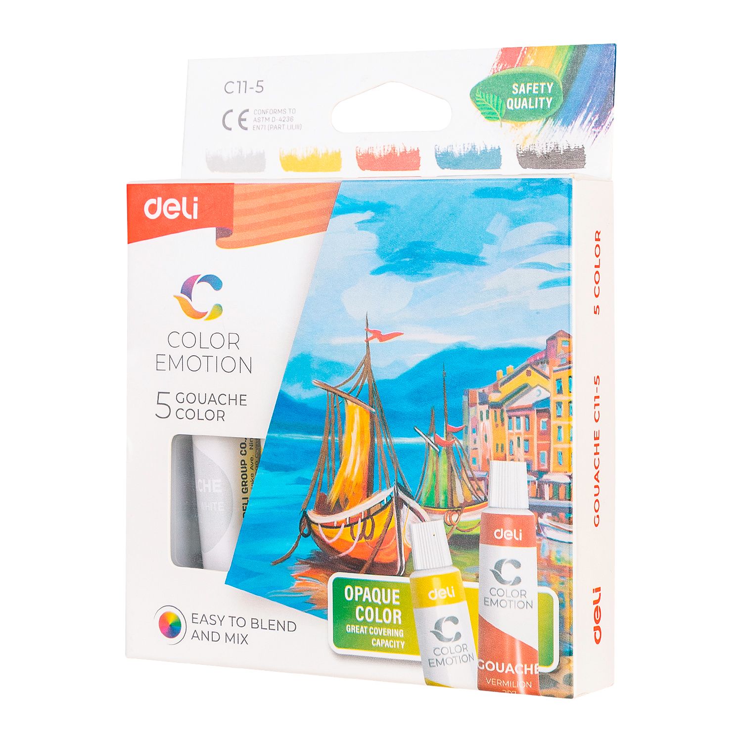 Guache Deli Color Emotion 5 Cores Tubo 12Ml