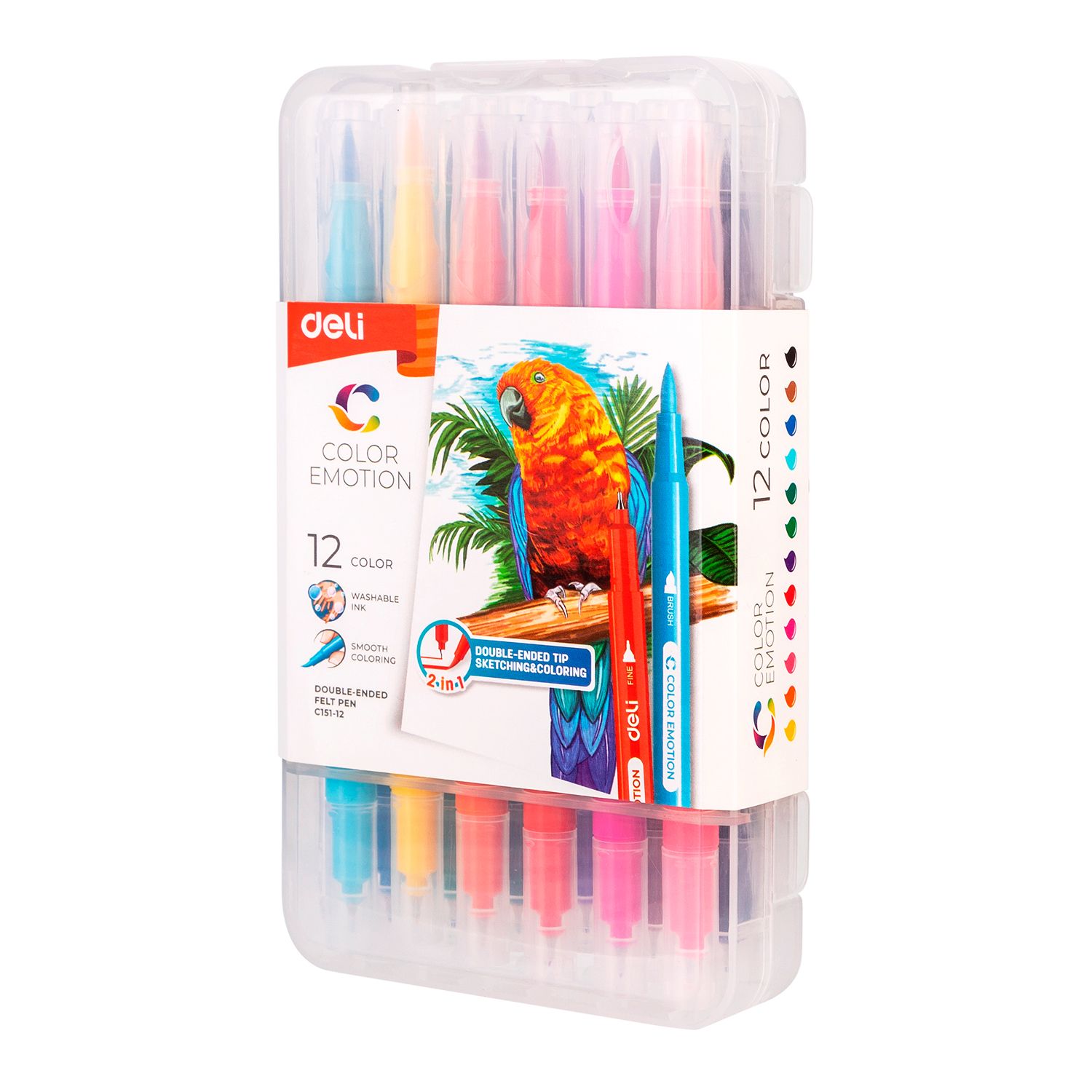 Marc.Esc.Deli Color Emotion Pincel+Ponta Fina Cx.12