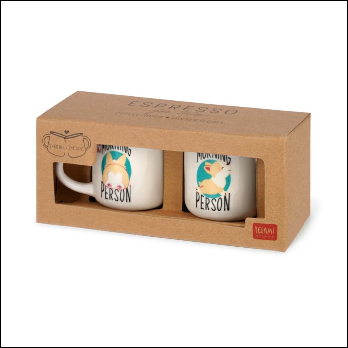 2 Coffee Mugs - Espresso for Two - Corgi