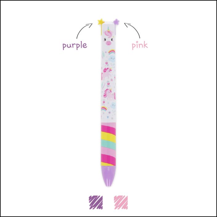 Two-Colour Ballpoint Pen - Click&Clack - Unicorn