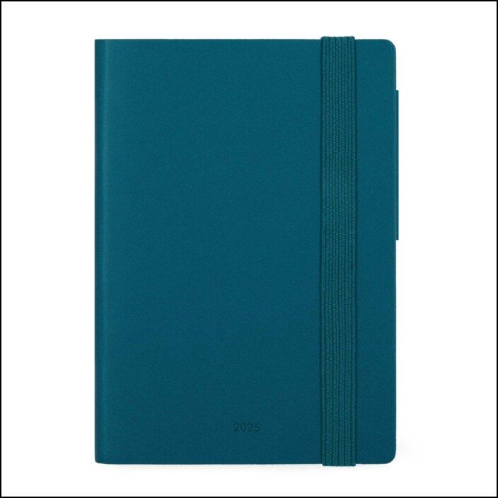 12-MONTH DIARY - 2025 - SMALL DAILY DIARY - TEAL BLUE