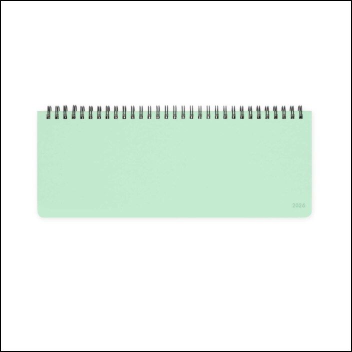 12-Month Diary - 2026 - Desk Planner - Pastel Mint