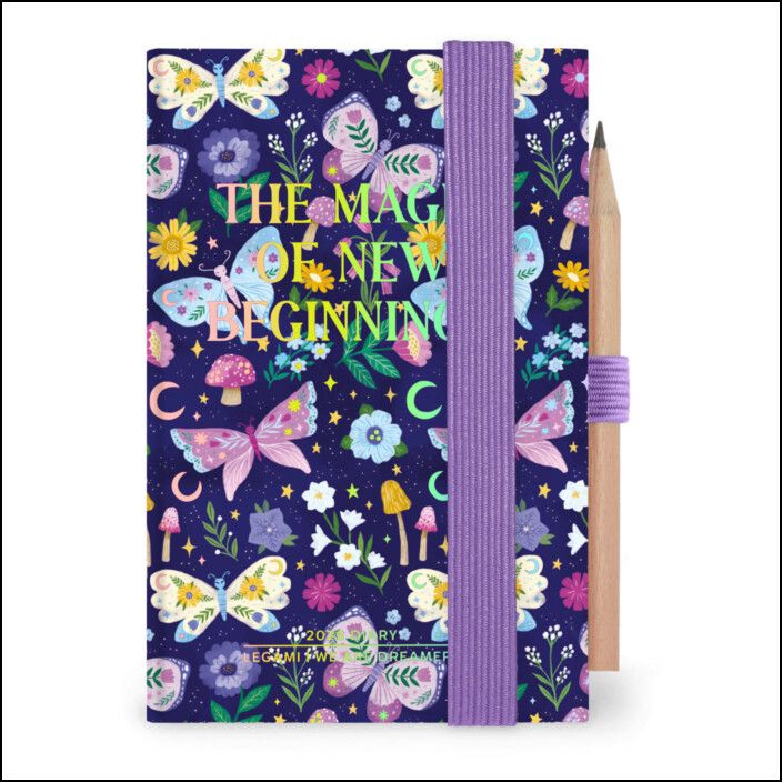 12-Month Diary - 2026 - Mini 2-Day Diary - Butterfly