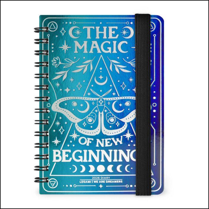 12-Month Diary - 2026 - Small Weekly Spiral Bound - Moth
