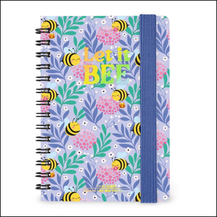 12-Month Diary - 2026 - Small Weekly Spiral Bound - Bee