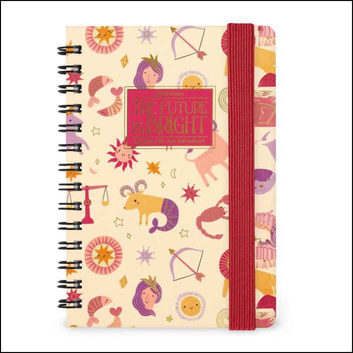 12-Month Diary - 2026 - Small Weekly Spiral Bound - Zodiac