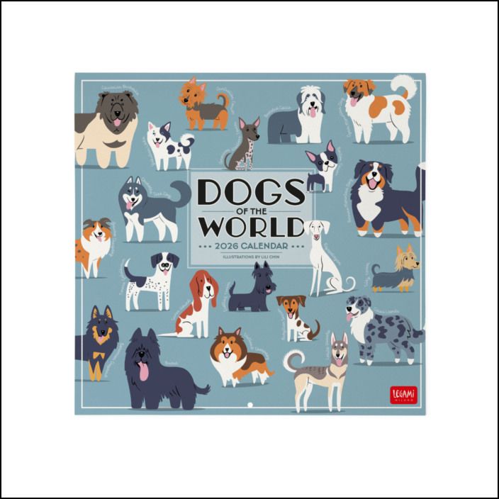 2026 Wall Calendar - Dogs of the World - 30x29