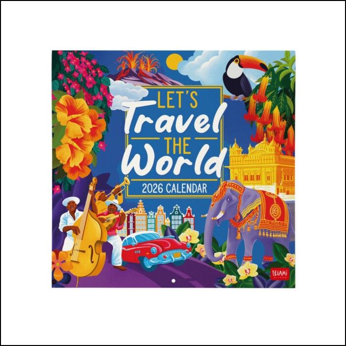 2026 Wall Calendar - Let's Travel the World - 30x29