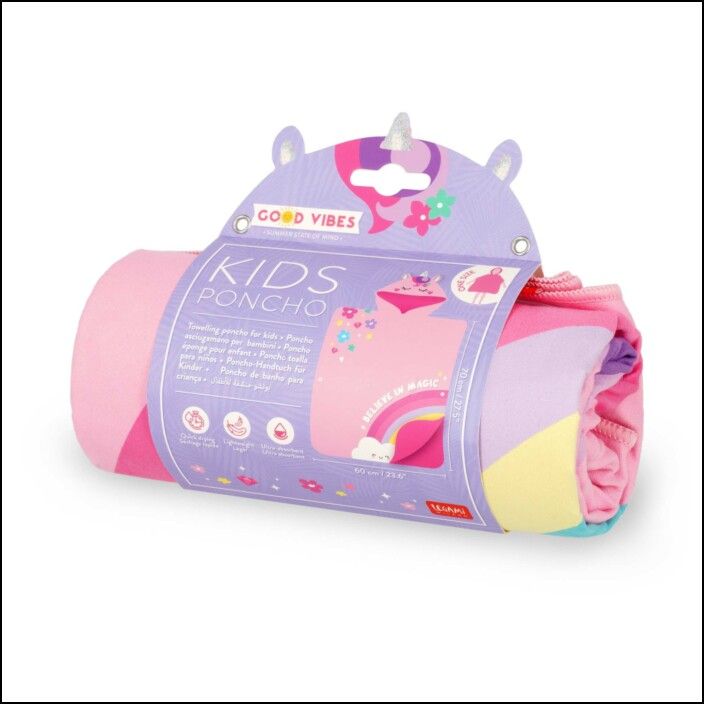 Towelling Poncho for Kids - Unicorn