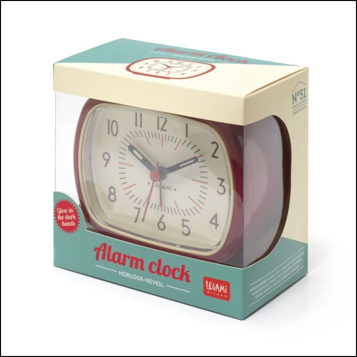 Vintage Inspired Alarm Clock - Retro Alarm Clock - Red