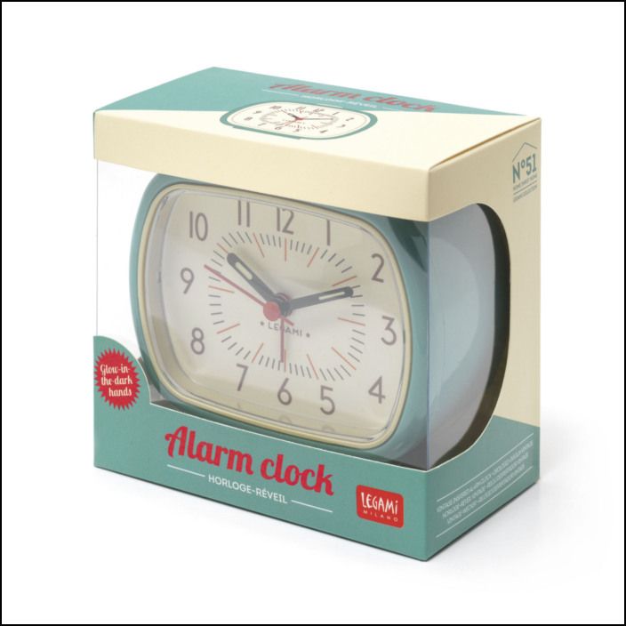 Vintage Inspired Alarm Clock - Retro Alarm Clock - Aqua