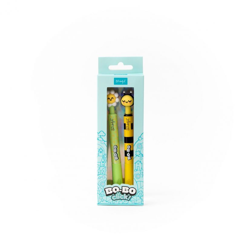 Conjunto de 2 Canetas Apagáveis Bo-Bo Click - Margarida e Abelha