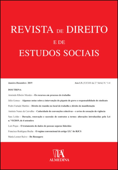 Revista de Direito e de Estudos Sociais 1-4 (2019)