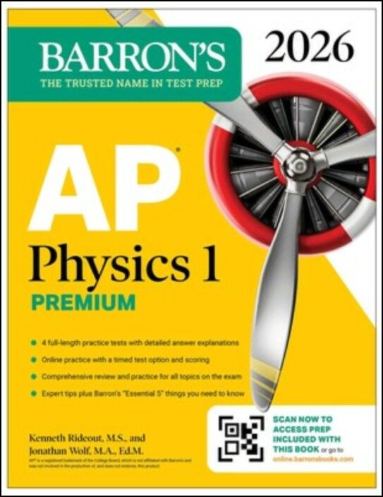 AP Physics 1 Premium, 2026 - Prep Book with 4 Practice Tests + Comprehensive Review + Online Practic