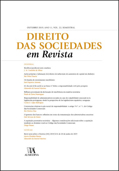 Direito das Sociedades em Revista - Vol. 22 - 2019