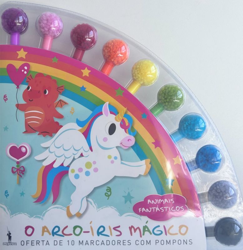 O Arco-Íris Mágico - Oferta de 10 Marcadores com Pompons