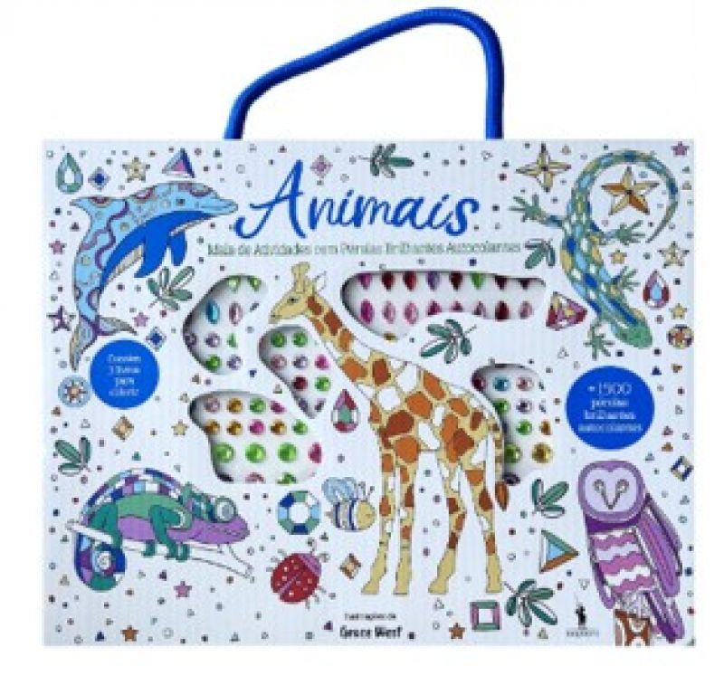 Mala de Atividades com Pérolas Brilhantes Autocolantes - Animais