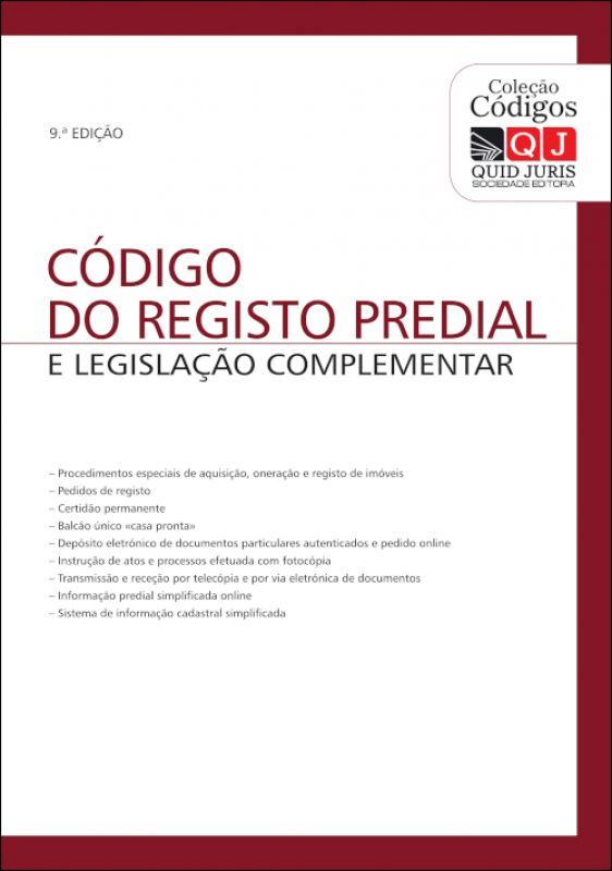 Código do Registo Predial e Legislação Complementar