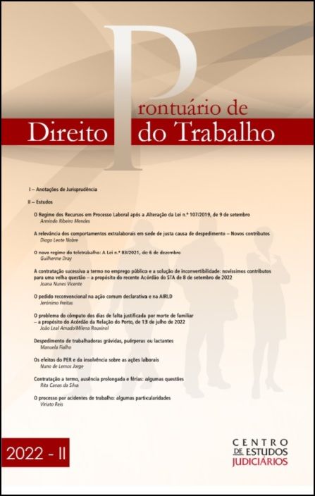 Prontuário de Direito do Trabalho II (2022)