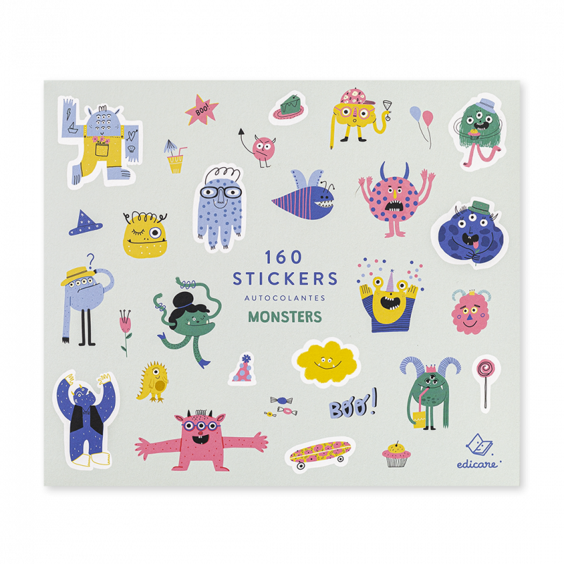 160 Stickers Monsters