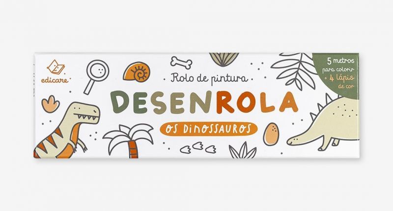 Desenrola os Dinossauros (rolo para colorir)