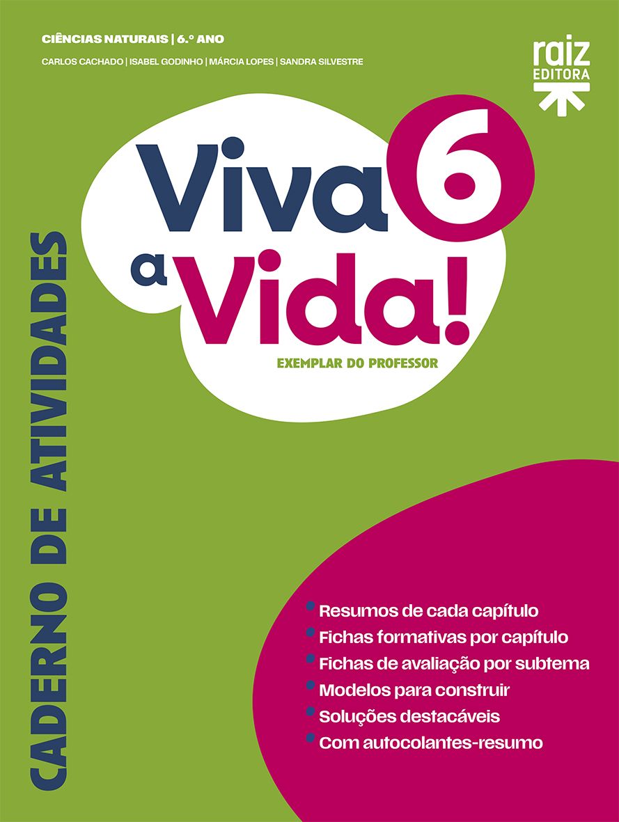 Caderno de atividades - Viva a Vida! 6 - Ciências Naturais - 6.º ano