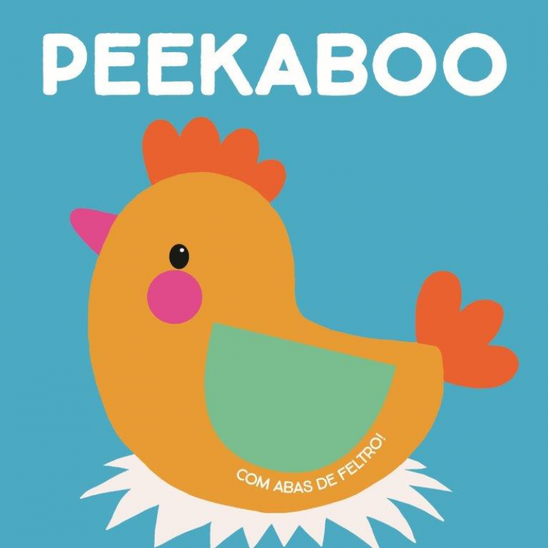 Peekaboo Com Abas de Feltro - Galinha - Azul