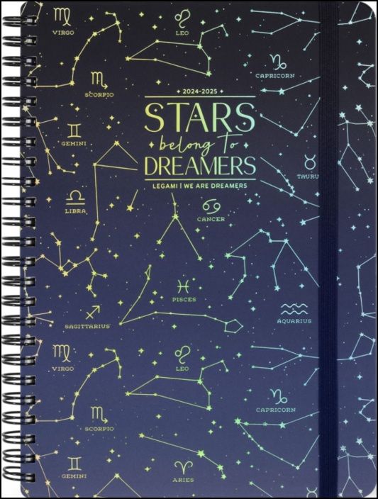 16-Month Diary - 2024/2025 - Large Weekly Spiral Bound Diary - Stars