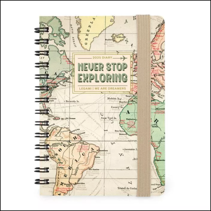 12-MONTH DIARY - 2025 - SMALL WEEKLY SPIRAL BOUND DIARY - TRAVEL