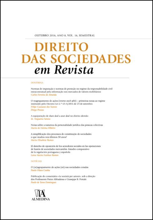Direito das Sociedades em Revista - Vol. 16 - 2016