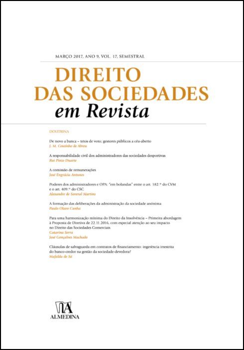 Direito das Sociedades em Revista - Vol. 17 - 2017