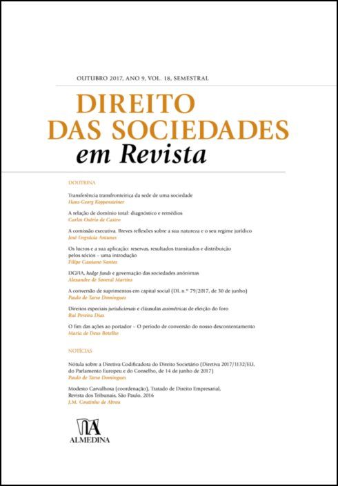 Direito das Sociedades em Revista Ano 9 (Outubro, 2017) Volume 18