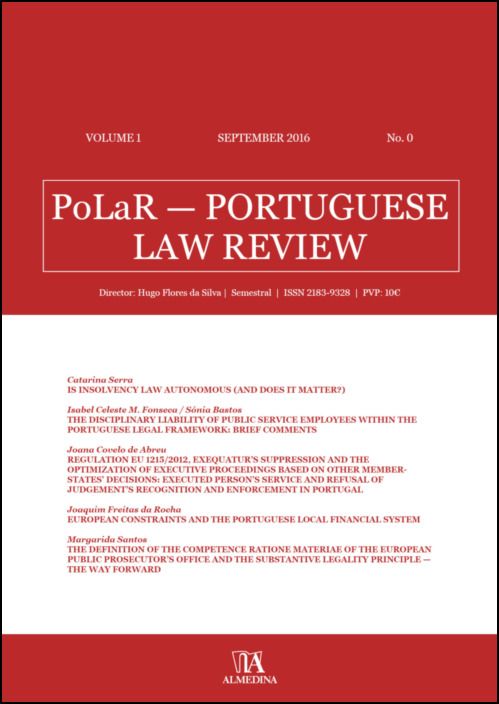 PoLaR Portuguese Law Review - vol. 1 - n.º 0