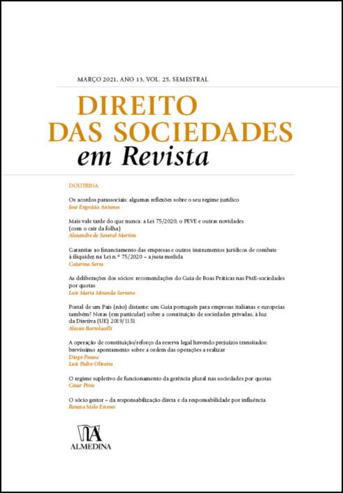 Direito das Sociedades em Revista - Vol. 25 - 2021